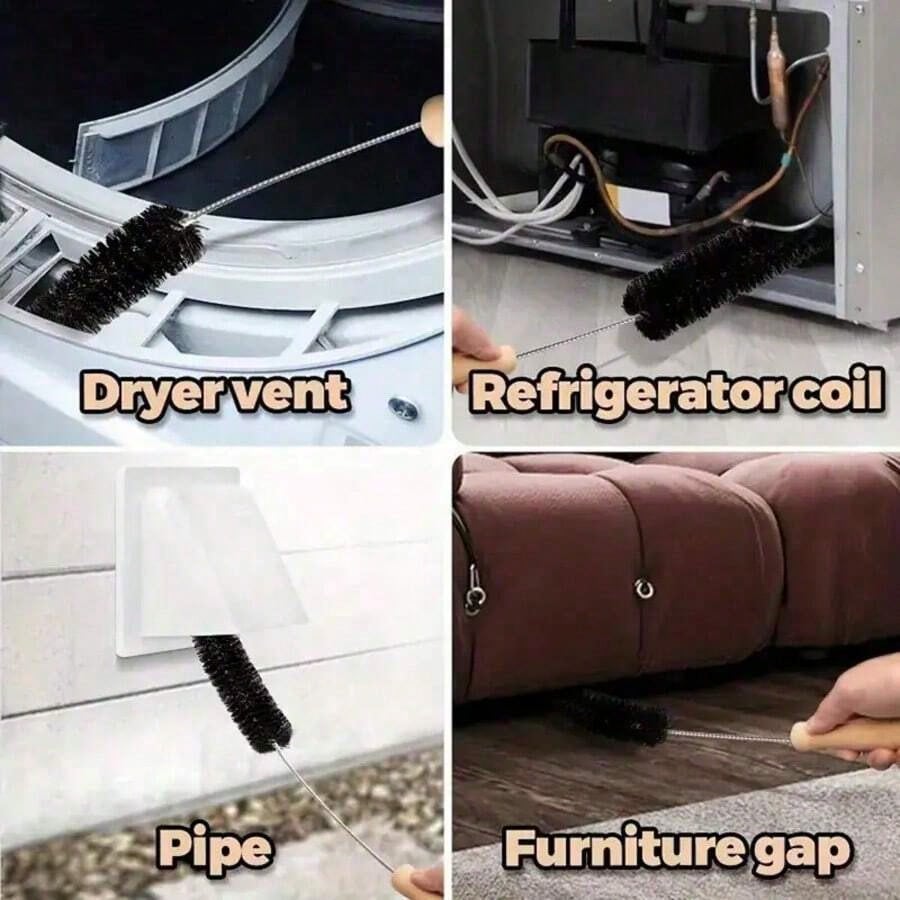 1 Piece Of Washer & Dryer Vent Cleaning Brush With A Long Flexible Rod And Spiral Bristles