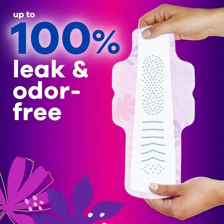 Always Radiant Flexfoam Pads For Women Size 5 Extra Heavy Overnight Absorbency With Wings Scented