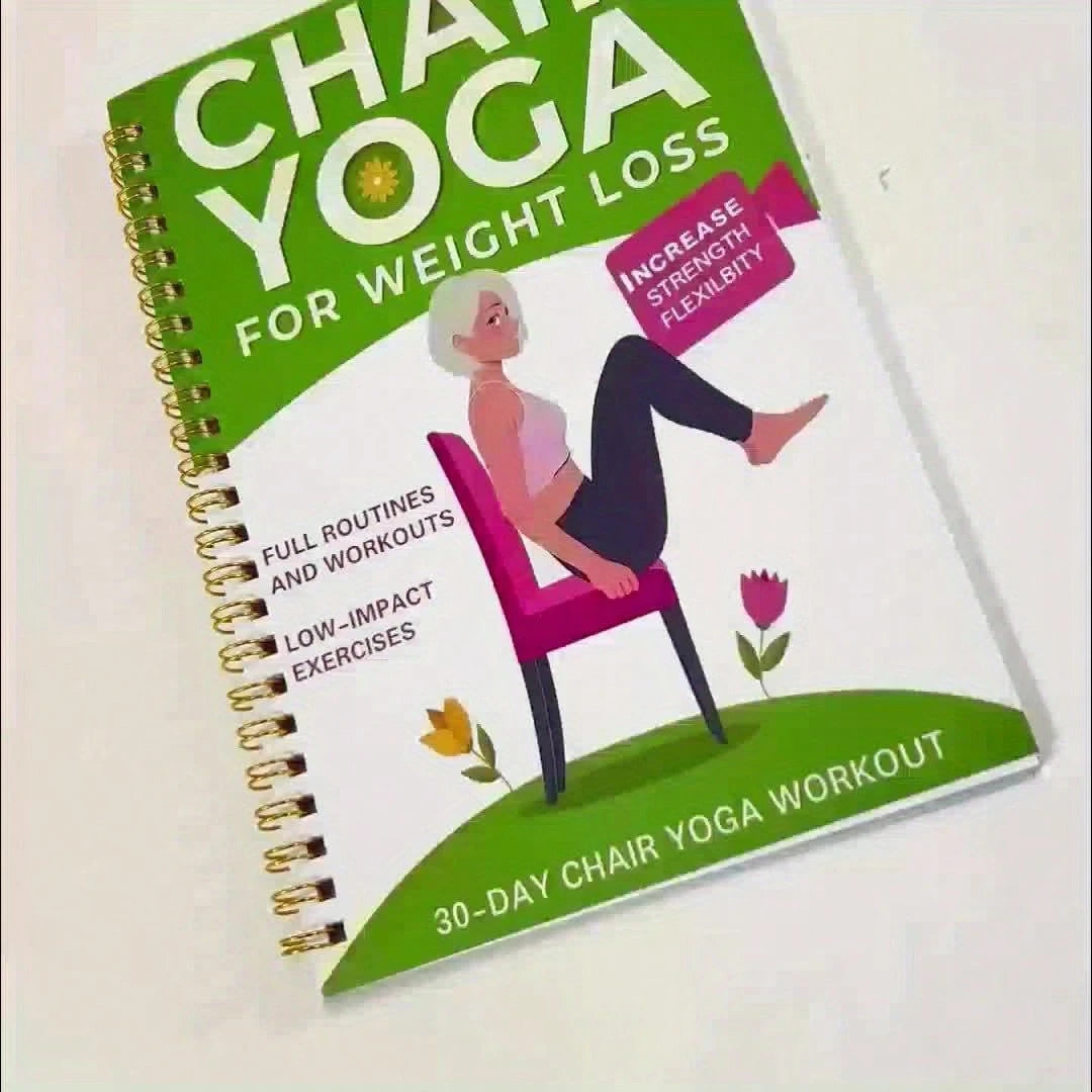 1Pcs 30-Day Chair Yoga Guide: Weight Loss, Muscle Building, And Flexibility Enhancement – Beginner Exercises