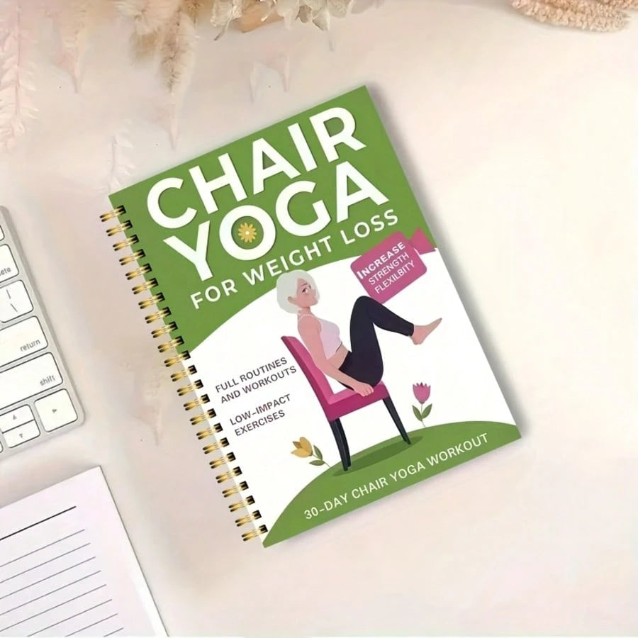1Pcs 30-Day Chair Yoga Guide: Weight Loss, Muscle Building, And Flexibility Enhancement – Beginner Exercises