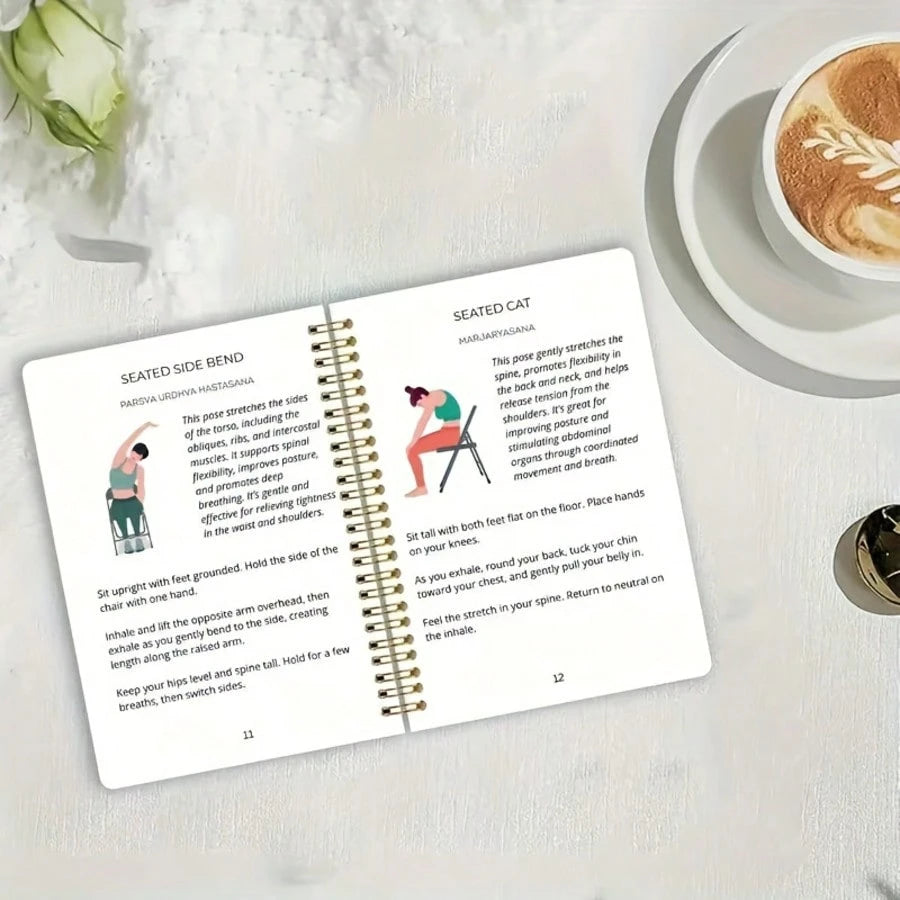 1Pcs 30-Day Chair Yoga Guide: Weight Loss, Muscle Building, And Flexibility Enhancement – Beginner Exercises