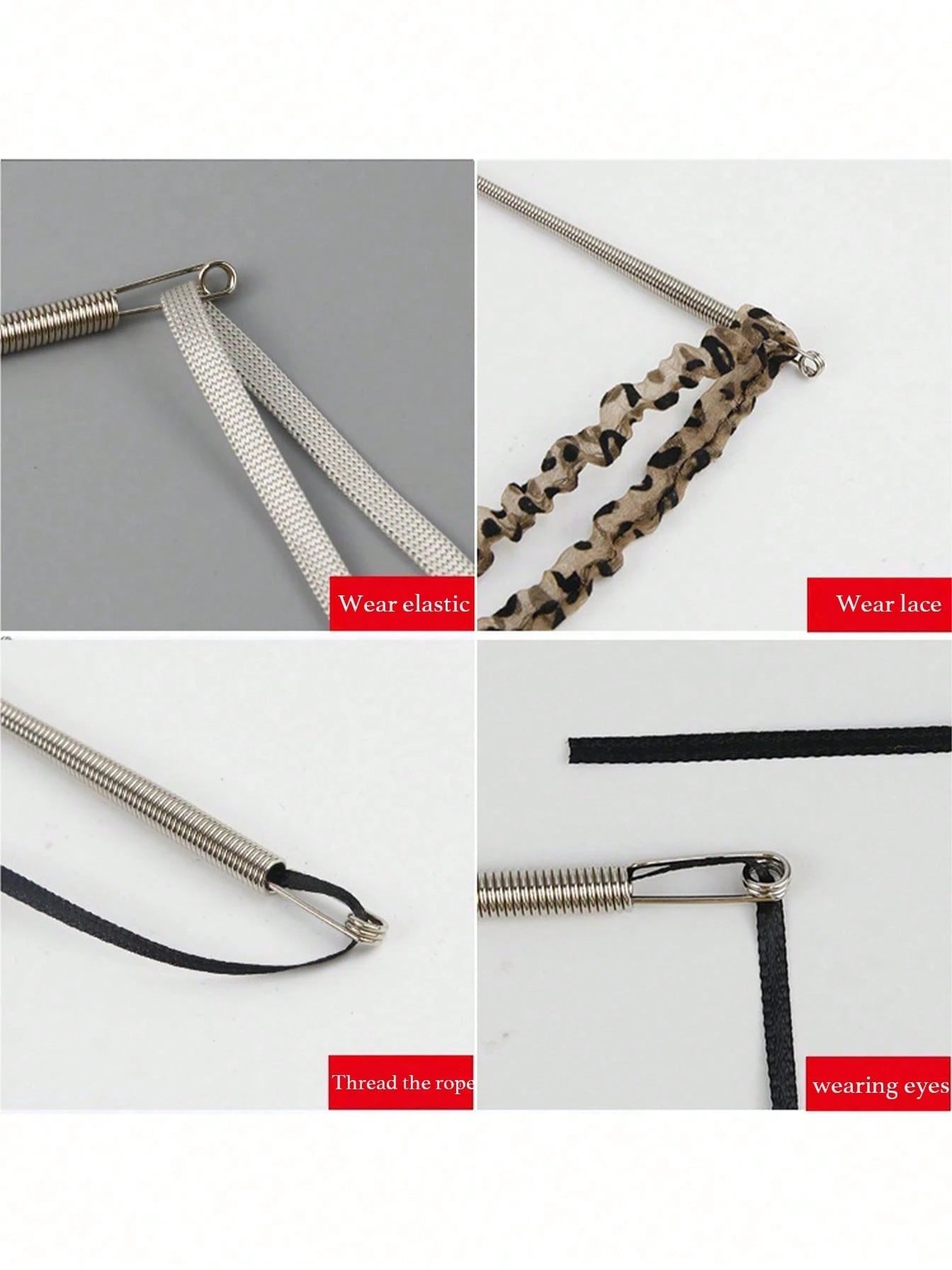 Bendable Guide Tip Drawstring Tool Multifunctional Spring Loaded Inserter For Clothing Elastic Bands