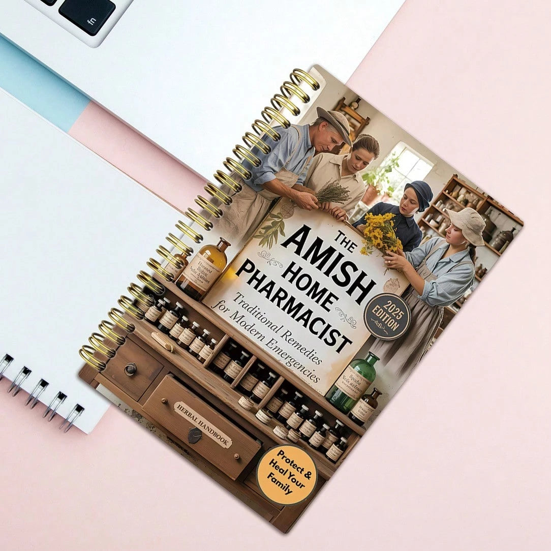 Amish Family Apothecary Notebook - Vintage Herbal Medicine Book, Contains Herbal And Plant Elements