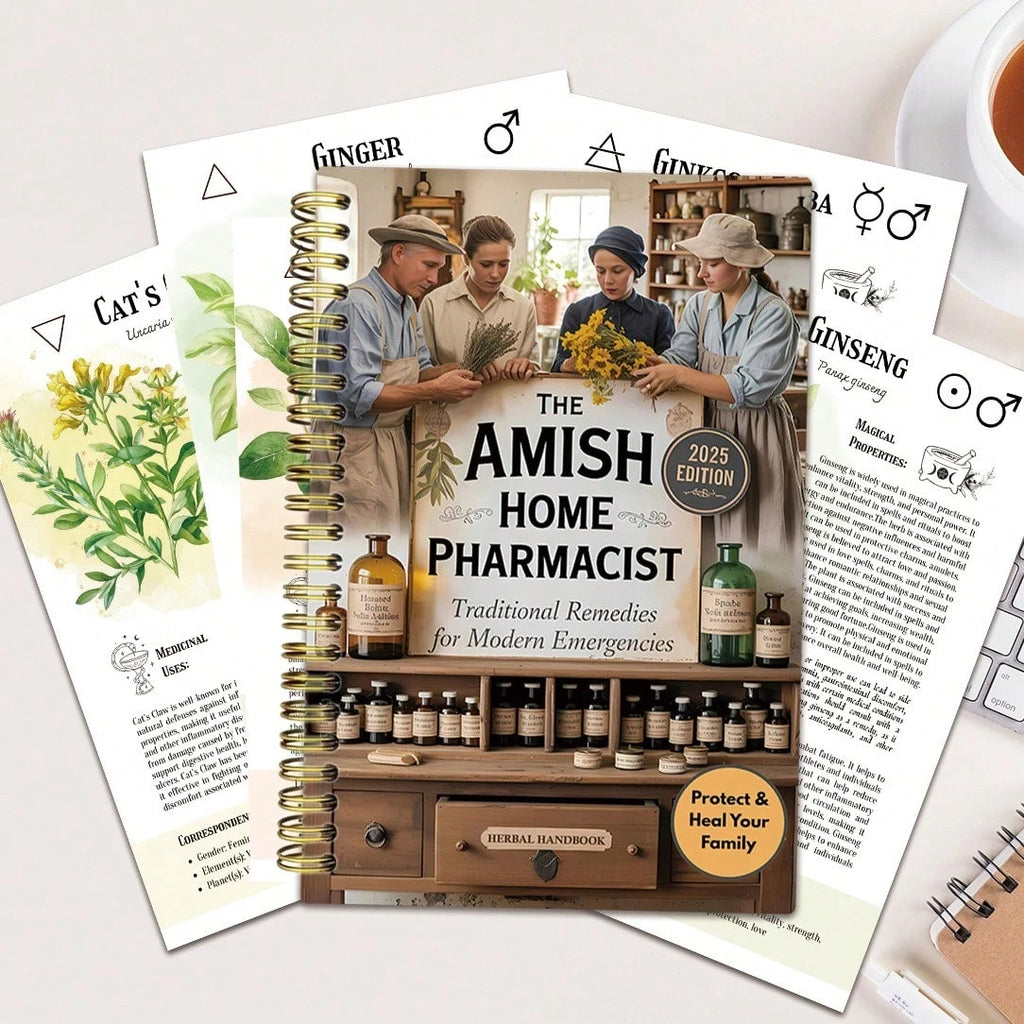 Amish Family Apothecary Notebook - Vintage Herbal Medicine Book, Contains Herbal And Plant Elements