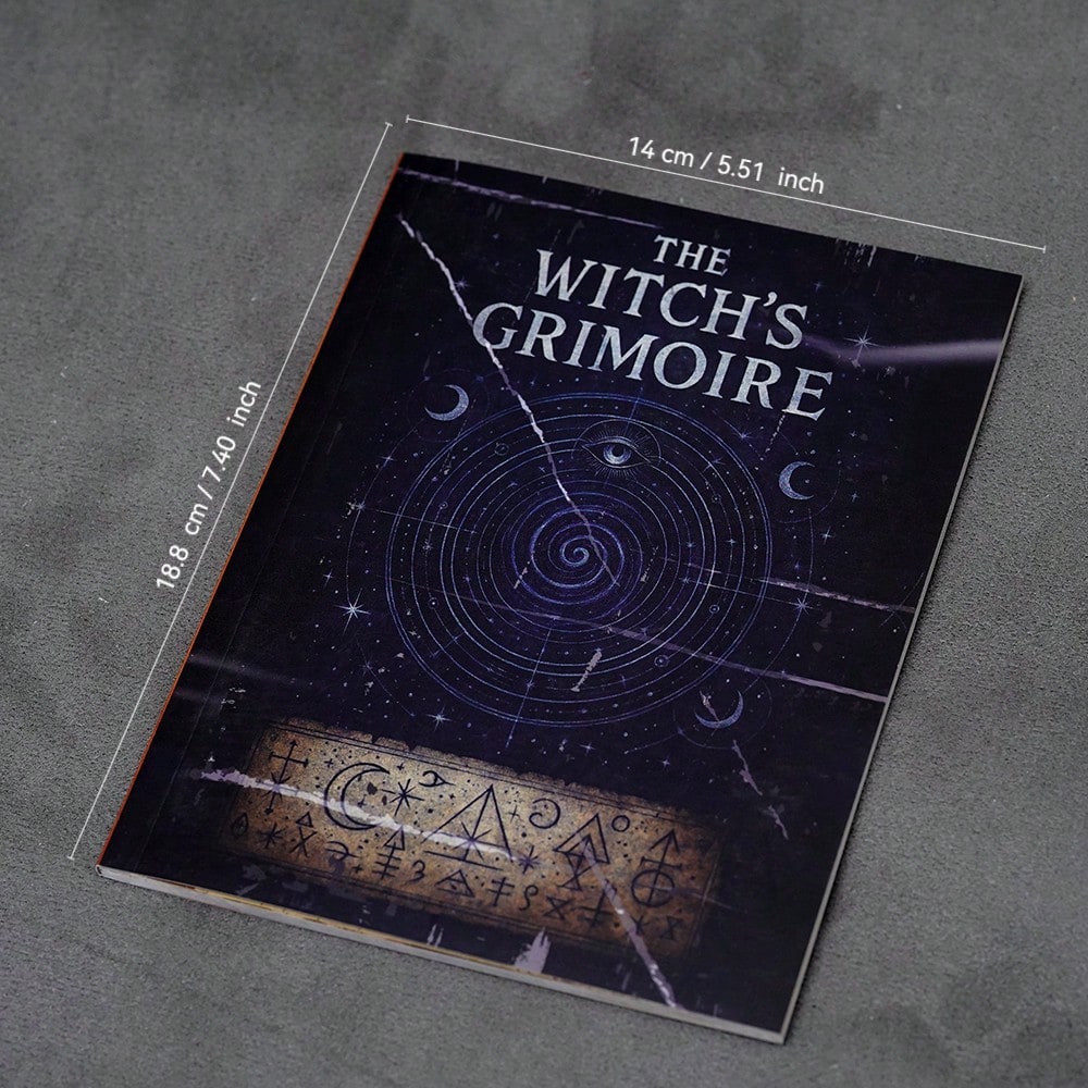 77 Pages Witchcraft Magic Book, Includes Moon Phases, Herbal Knowledge, Spells, Gothic Dark Academia Style Witch's Diary, Perfect For Modern Witches, Wiccans, And Spiritual Explorers