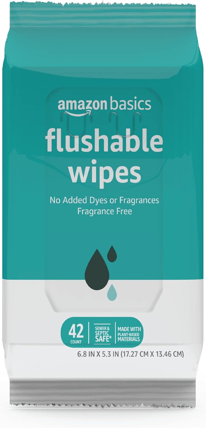 Adult Wet Wipes Flushable Formulated without Fragrance, 126 Count (3 Packs of 42) Packaging May Vary