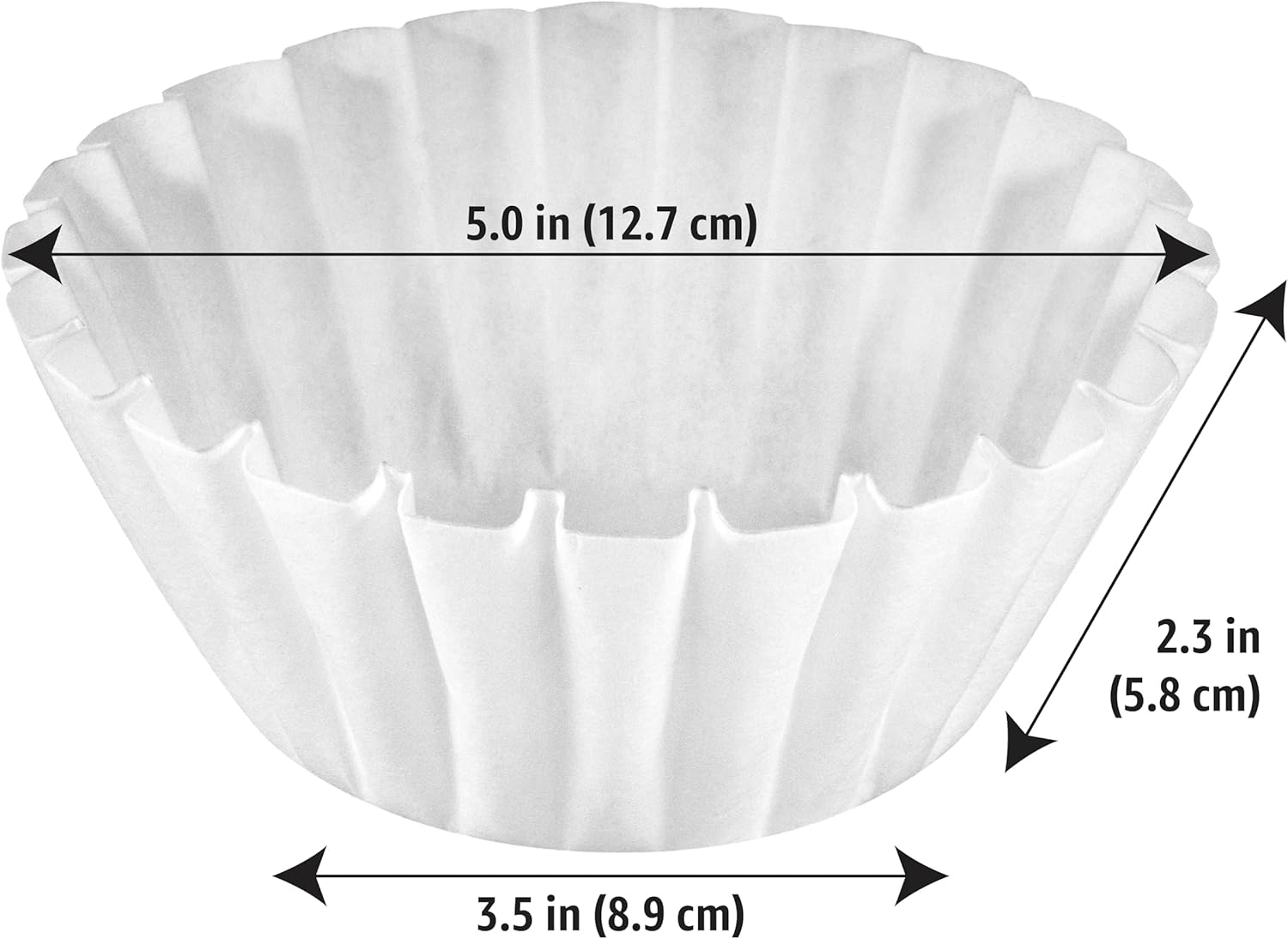 Basket Coffee Filters for 8-12 Cup Coffee Makers, White, 200 Count