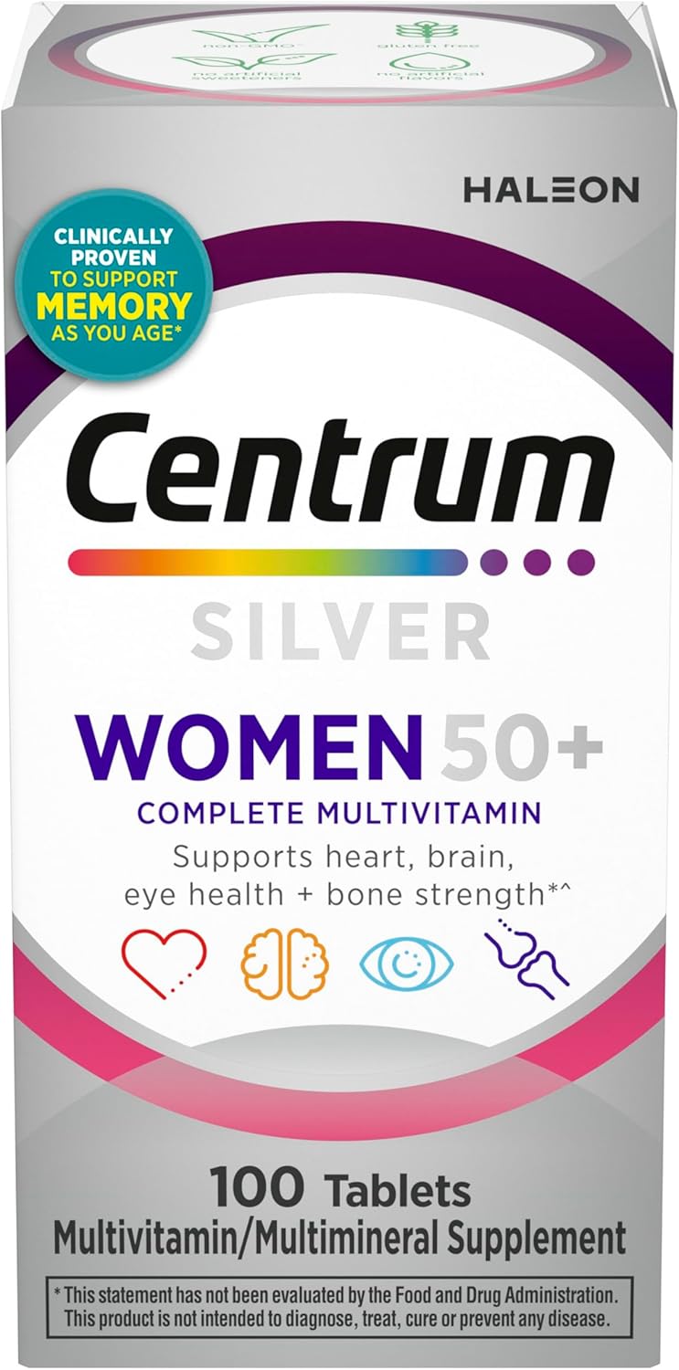 Centrum Silver Women's Multivitamin for Women 50 Plus, Multivitamin/Multimineral Supplement with Vitamin D3,