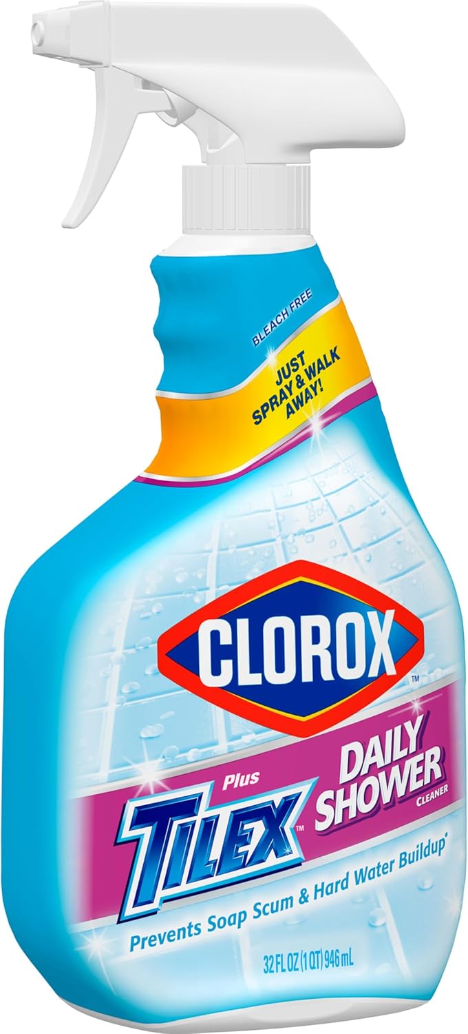 Clorox Plus Tilex Daily Shower Cleaner, 32 Fluid Ounce Spray Bottle, Pack of 3
