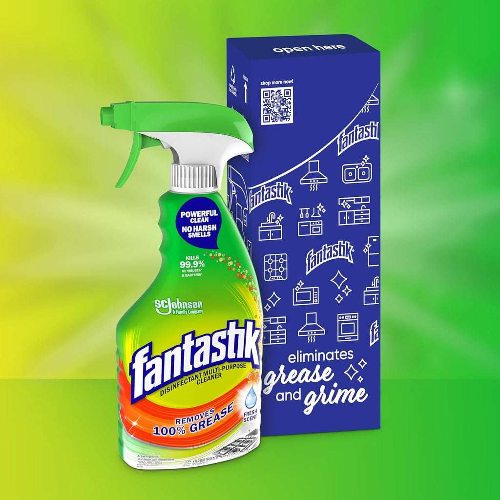Click to see full view Fantastik All Purpose Cleaner, Multipurpose Surface Cleaner & Kitchen Grease Removal, Packaging Designed to Prevent Leakage and Breakage, Fresh Scent, 32 Fl Oz