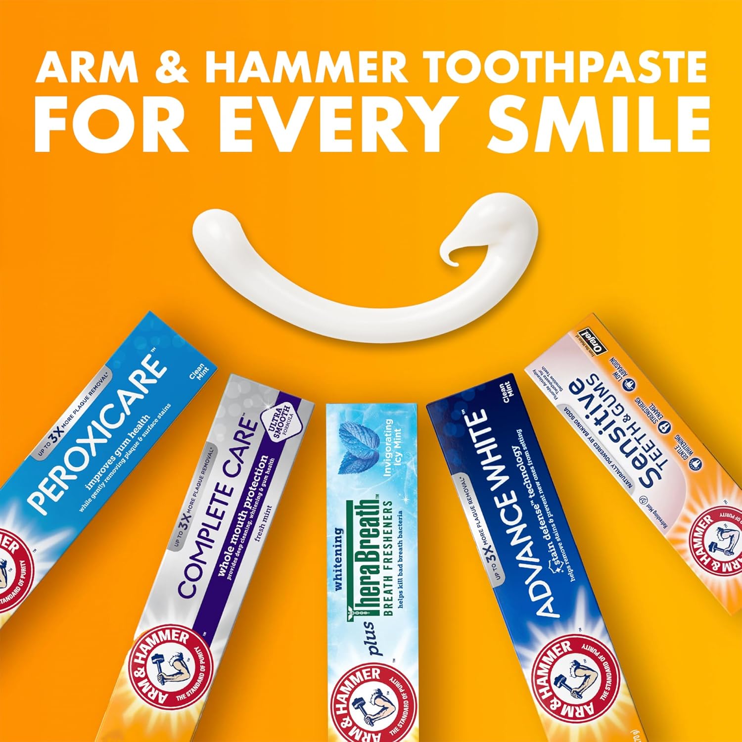 ARM & HAMMER Advance White Toothpaste, Teeth Whitening Baking Soda Toothpaste with Stain Defense Technology and Fluoride, Clean Mint Flavor, 6.0 Oz (4 Pack)