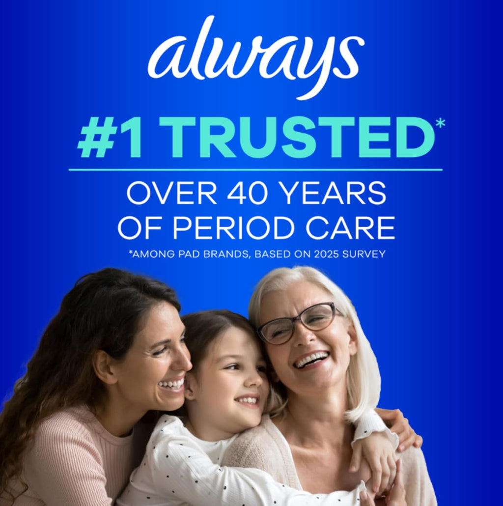 Always Ultra Thin Pads with Wings, Size 1, Regular, 62 Count