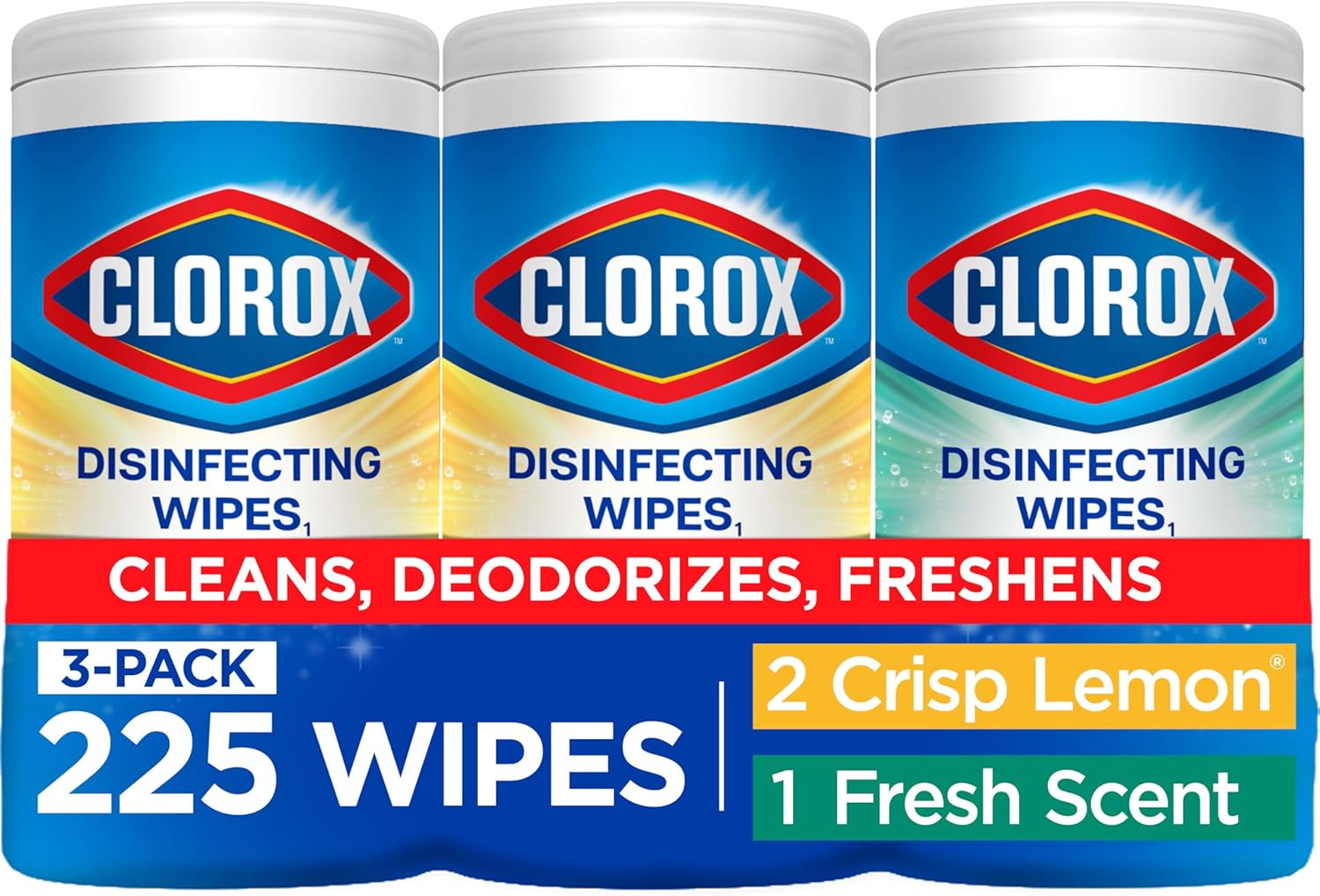 Clorox Disinfecting Cleaning Wipes Variety Pack, 75 Count Each, Pack of 3 (Package May Vary)