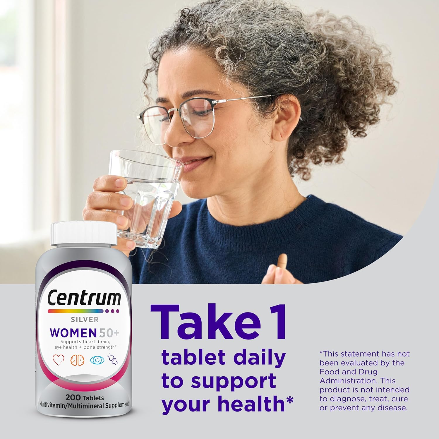 Centrum Silver Women's Multivitamin for Women 50 Plus, Multivitamin/Multimineral Supplement with Vitamin D3,